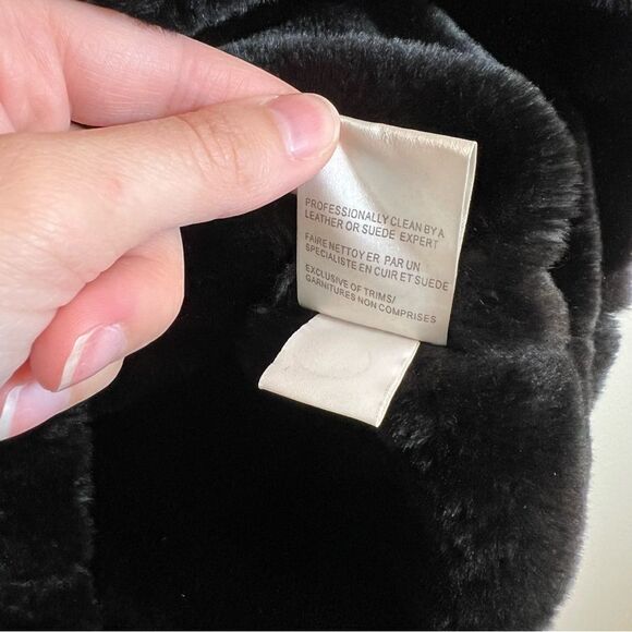 ✨ D’Carlo Women’s Suede Leather Fur Black Zip Up Vest Medium - Picture 7 of 11